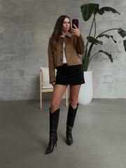 ONLY Tulip Faux Suede Button Front Jacket