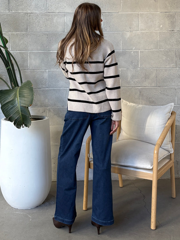 ROOM 34 Half Zip Rib Knit Sweater