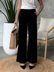 BLACK TAPE Wide Leg Knit Trouser