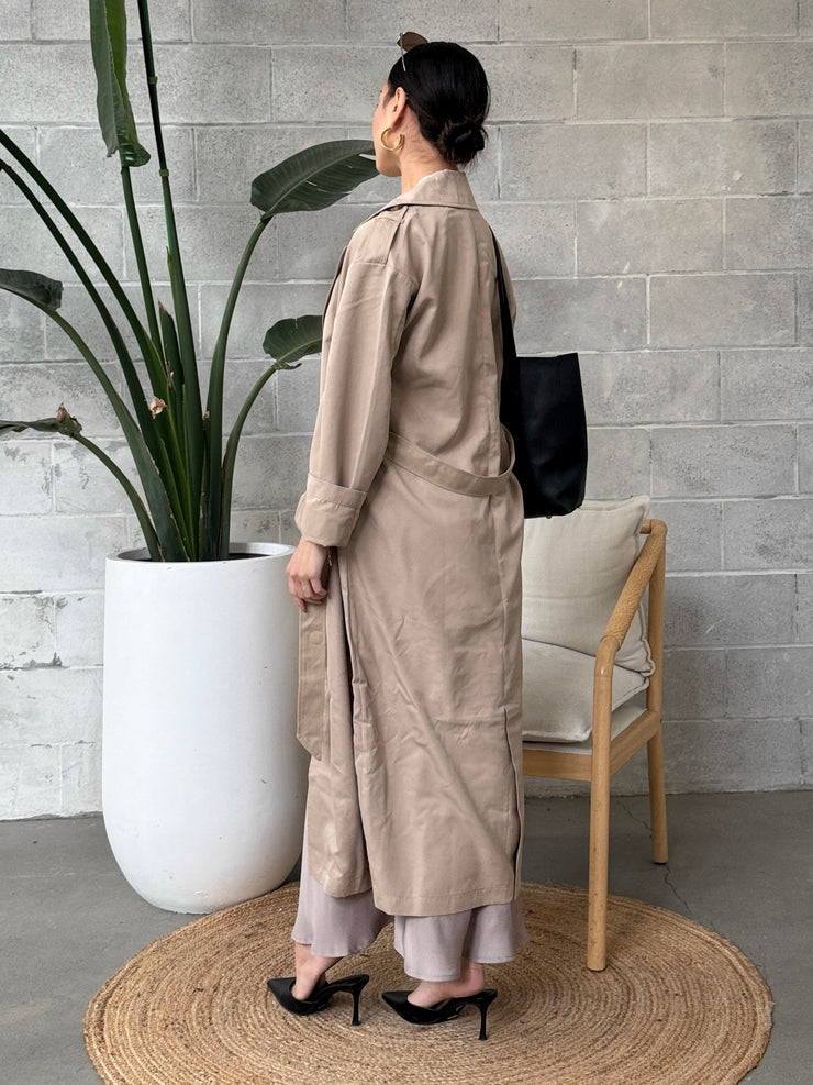 ONLY Long Line Belted Trench Coat