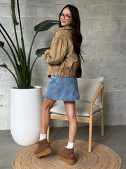 27 Faux Suede Bomber Jacket