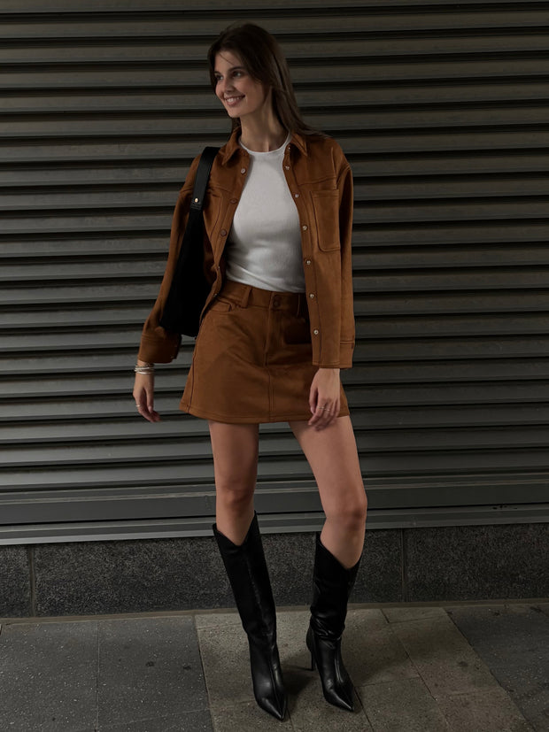 RD STYLE Missy Faux Suede Mini Skirt