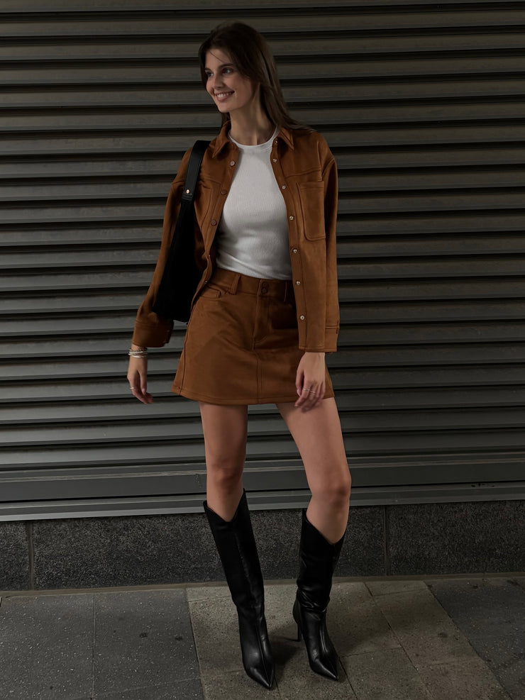 RD STYLE Missy Faux Suede Mini Skirt