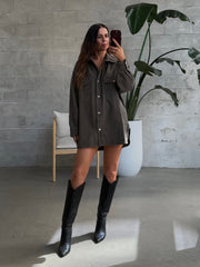 BRUNETTE THE LABEL Shania Oversized Denim Jacket / Shirt Dress