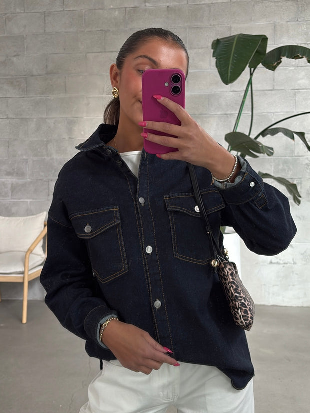 RD STYLE Sadina Button Up Denim Shirt Jacket