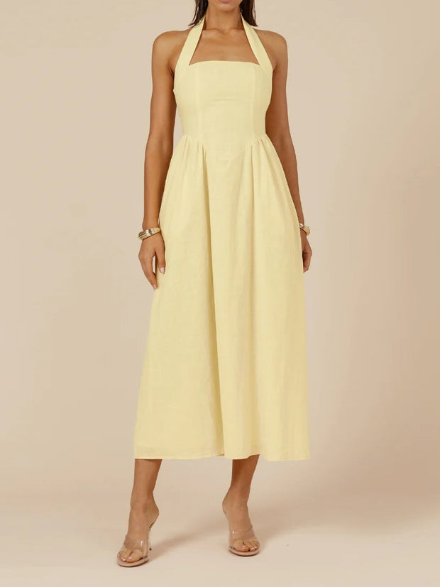 RUNAWAY THE LABEL Locklea Halter Neck Midi Dress