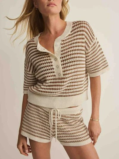 Z SUPPY Lyla Striped Sweater Short – 27 Boutique