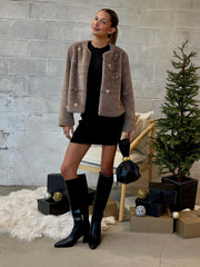 DEX Faux Fur Embellished Jacket