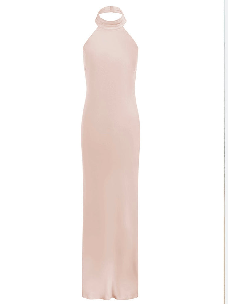 RUNAWAY THE LABEL Brigitte Halter Neck Open Back Maxi Dress