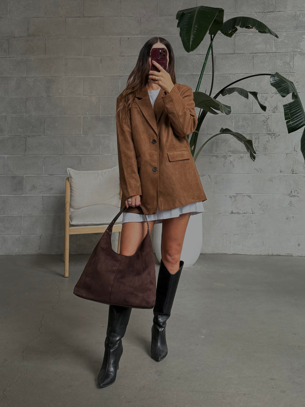 NOISY MAY Laya Faux Suede Blazer