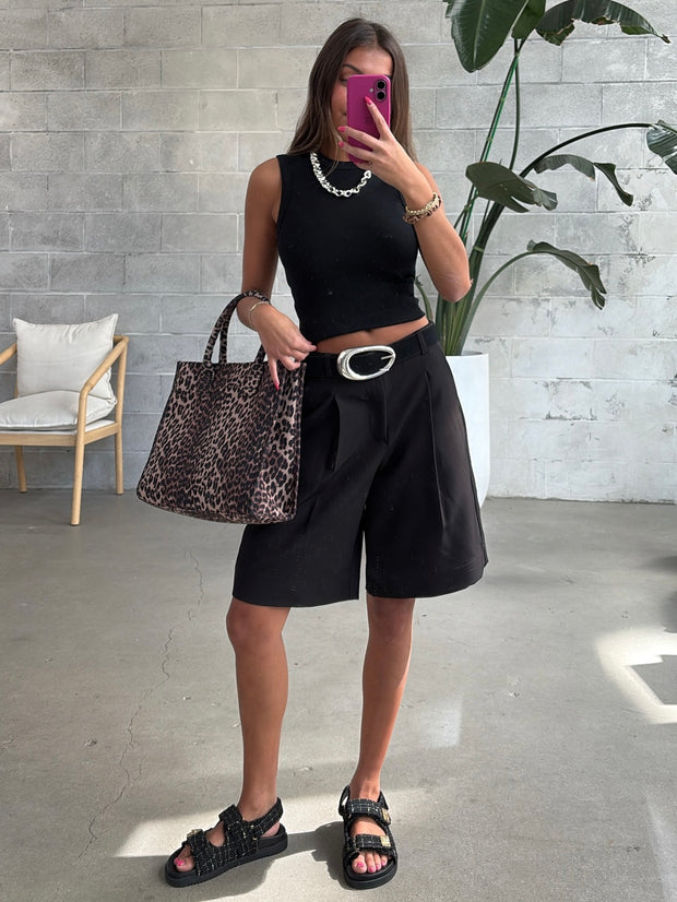 ONLY Diana Leopard Canvas Tote Bag