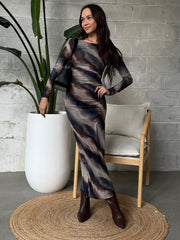 MADISON THE LABEL Macey Printed Maxi Dress