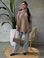 C'EST MOI Knit Turtleneck Long Tunic Sweater