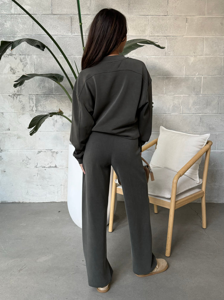 RD STYLE Long Sleeve Pullover and Wide Leg Pant Set