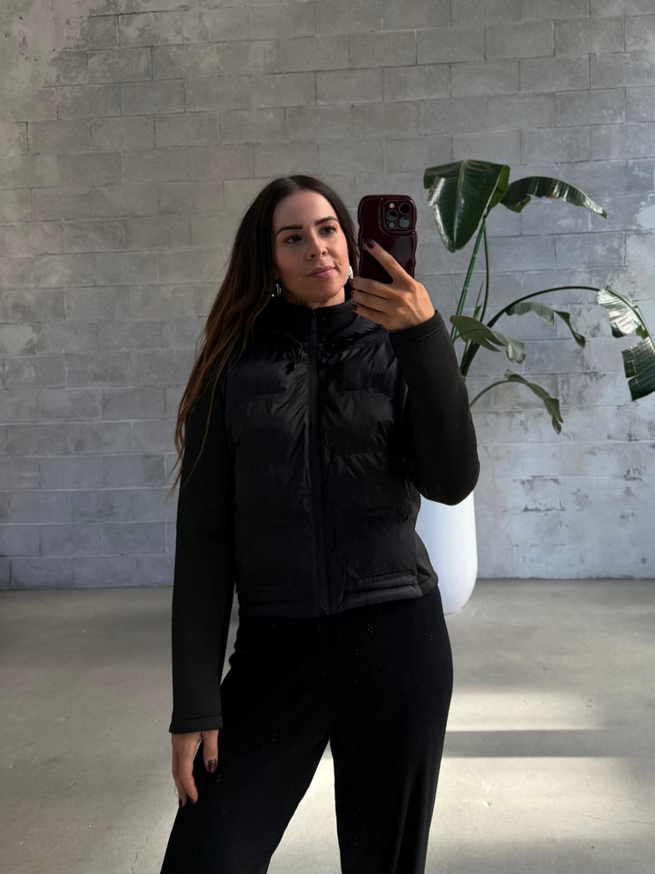 ROOM 34 Cropped Nylon Puffer Jacket