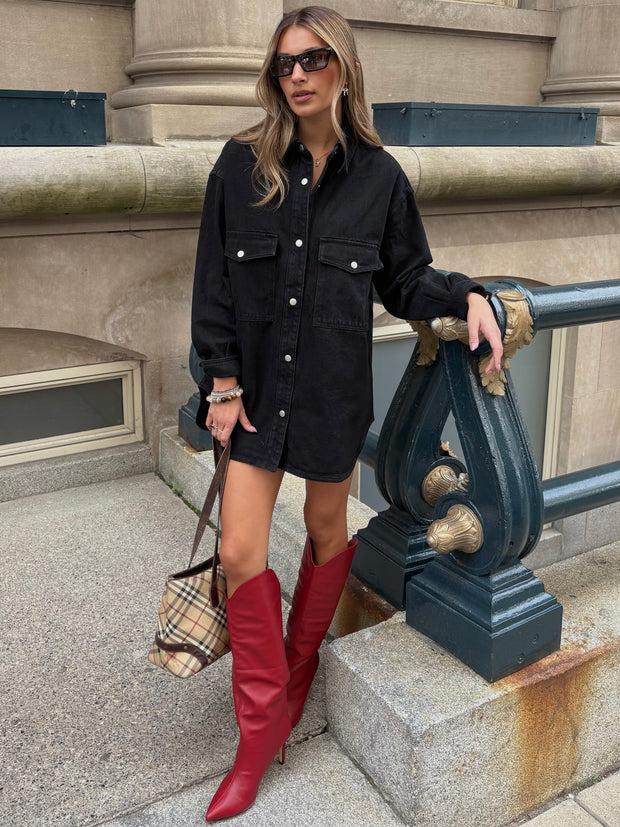 BRUNETTE THE LABEL Shania Oversized Denim Jacket / Shirt Dress