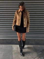 ONLY Tulip Faux Suede Button Front Jacket