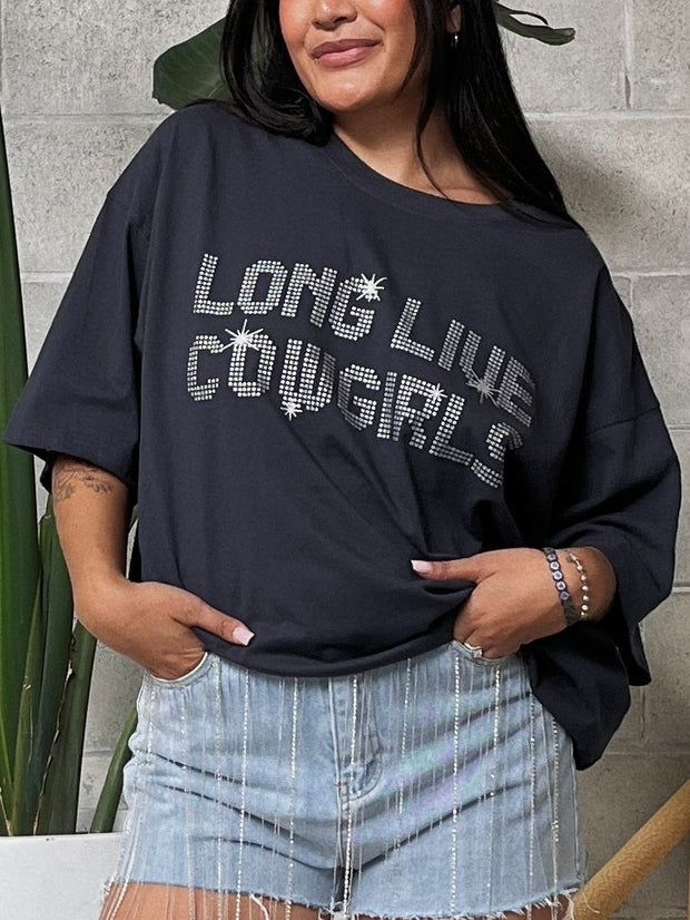 27 Kiara Long Live Cowgirls Oversized Graphic Tee