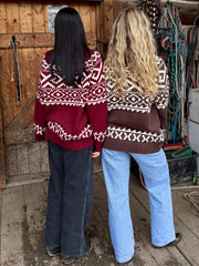 BRUNETTE THE LABEL Fair Isle Knit Sweater