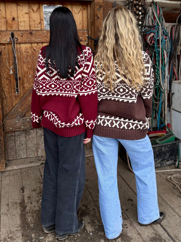BRUNETTE THE LABEL Fair Isle Knit Sweater