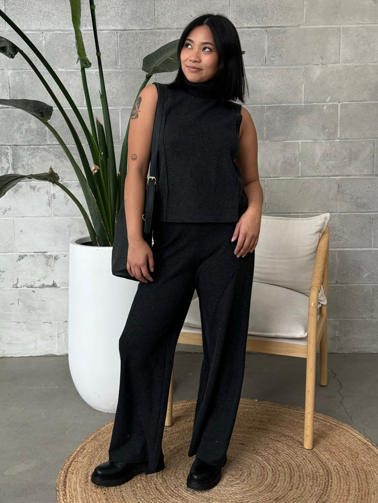 ONLY Martine Sleeveless Turtleneck Top and Wide Leg Pant Set