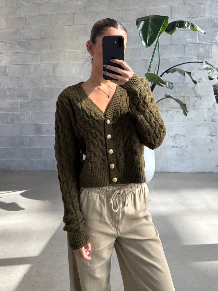 BLACK TAPE Cable Knit Cardigan