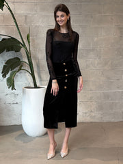 DEX Mesh Patterned Long Sleeve Bodysuit