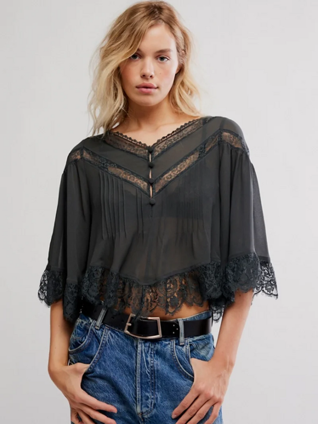 FREE PEOPLE Bali Midnight Rain Top