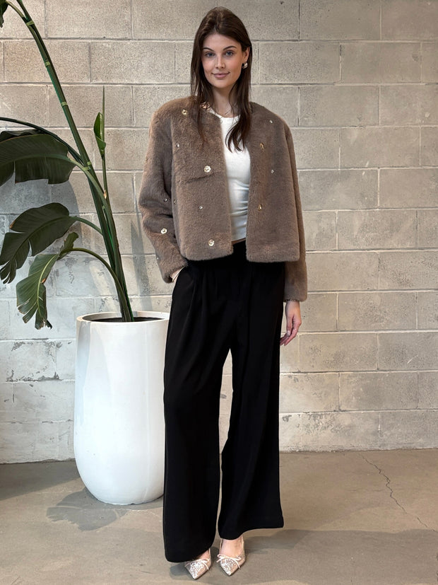 DEX Faux Fur Embellished Jacket