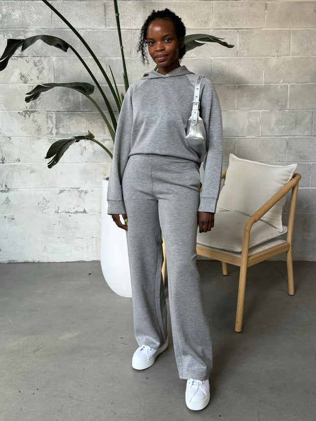 RD STYLE Melange Hoodie and Wide Leg Pant Set