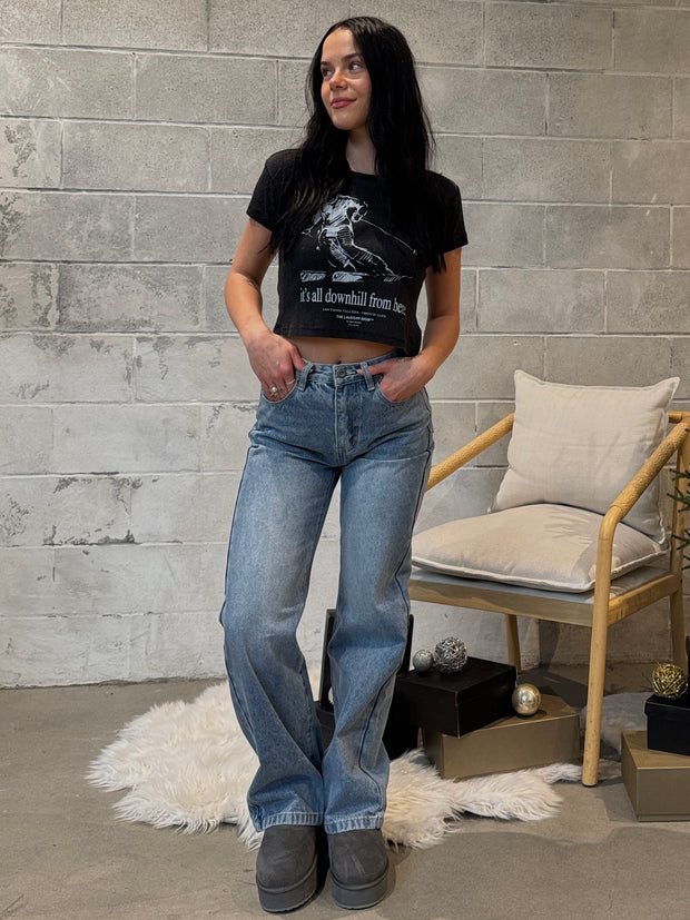 THE LAUNDRY ROOM 'It's All Downhill From Here' Baby Tee