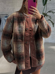 RD STYLE Sophie Plaid Sherpa Jacket