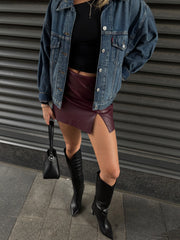 NOISY MAY Clara Faux Leather Skirt