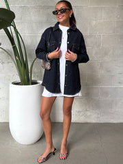 RD STYLE Sadina Button Up Denim Shirt Jacket