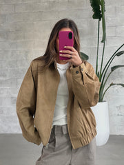 27 Faux Suede Bomber Jacket