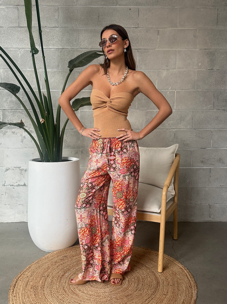 DEX Wide Leg Printed Flowy Pants