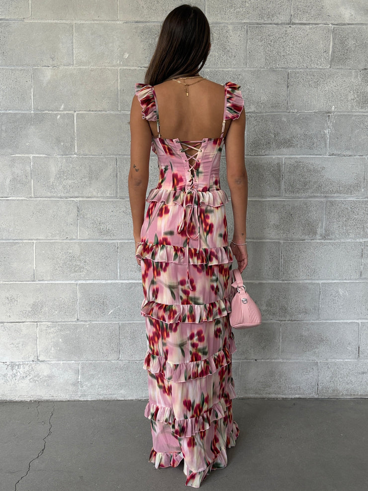 RUNAWAY THE LABEL Melvina Ruffle Maxi Dress