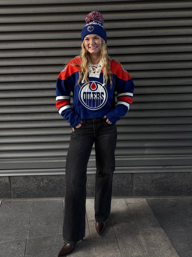 '47 BRAND NHL Edmonton Oilers '47 Cropped Superior Lace Hoodie