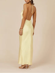 RUNAWAY THE LABEL Posey Halter Open Back Dress