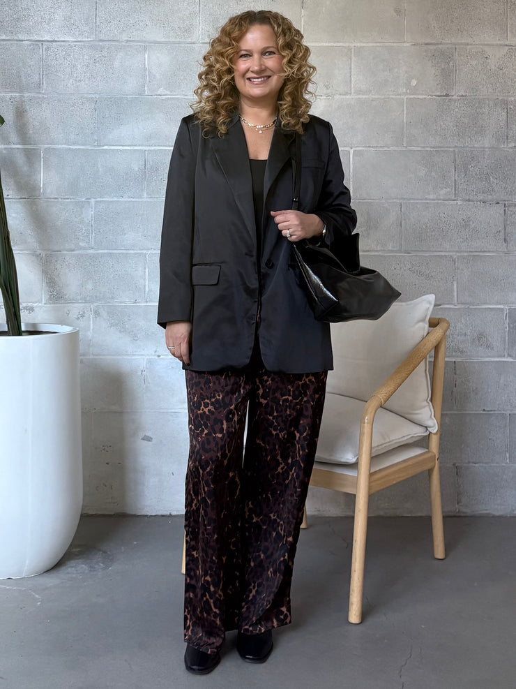 DEX Leopard Print Flowy Pant