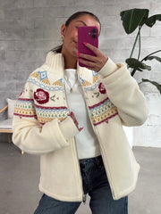 RD STYLE Rose Zip Up Knit Jacket