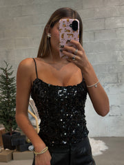 RUNAWAY THE LABEL Nessa Sequin Corset Top
