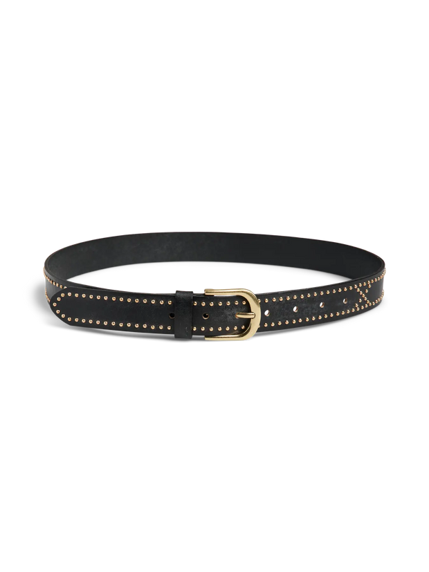 PIECES June Studded Leather Belt