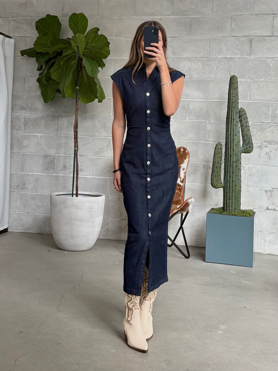 ONLY Capsleeve Denim Midi Dress – 27 Boutique