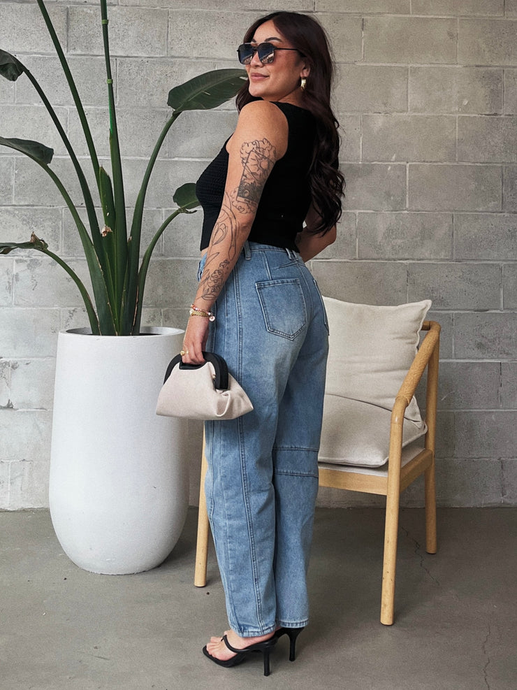 27 Mid Rise Barrel Jeans