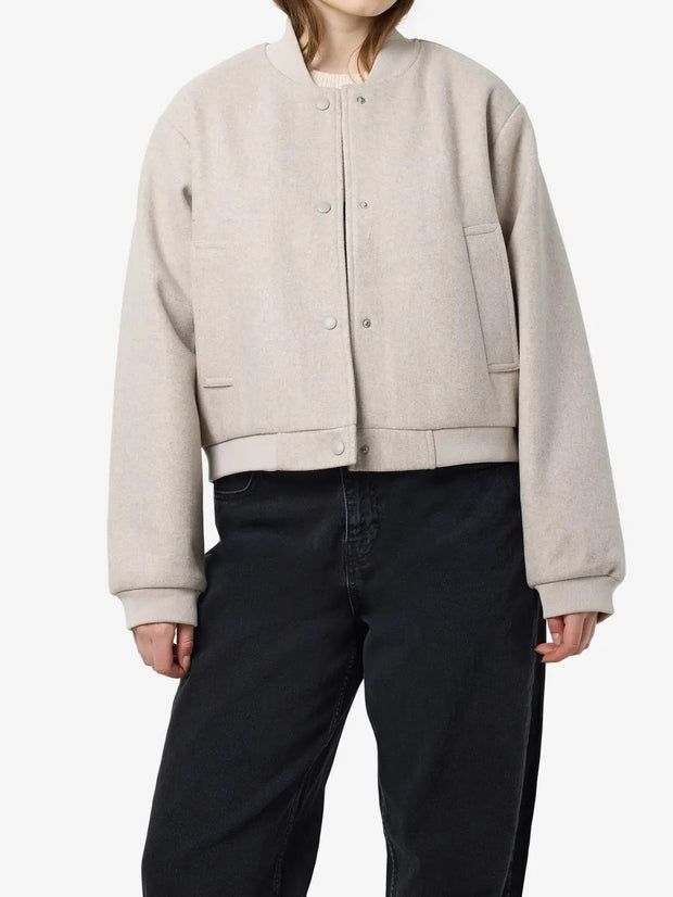 NOISY MAY Button-Front Bomber Jacket