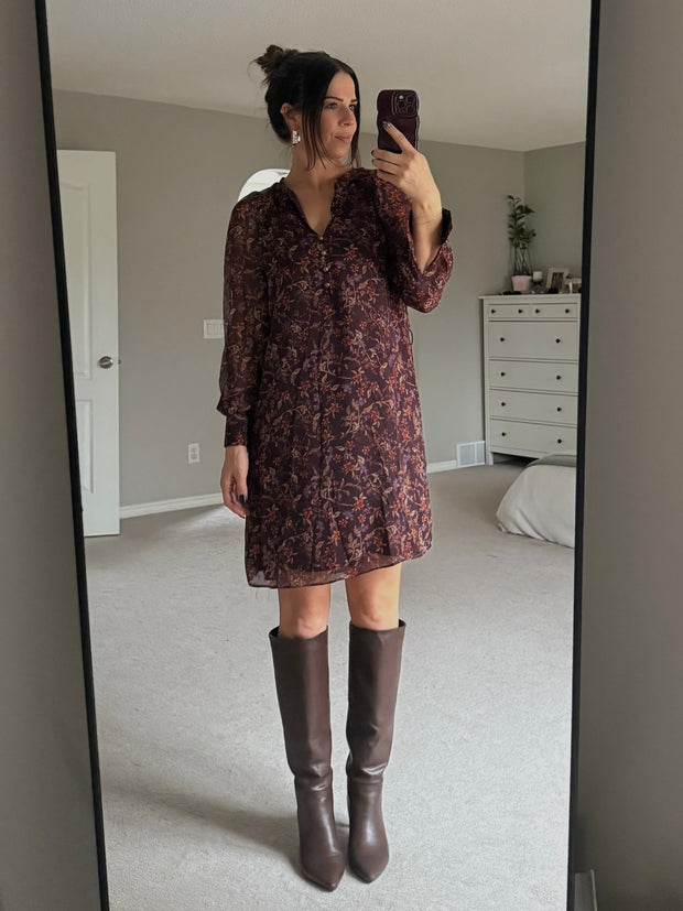 DEX Belted Button Detail Dress