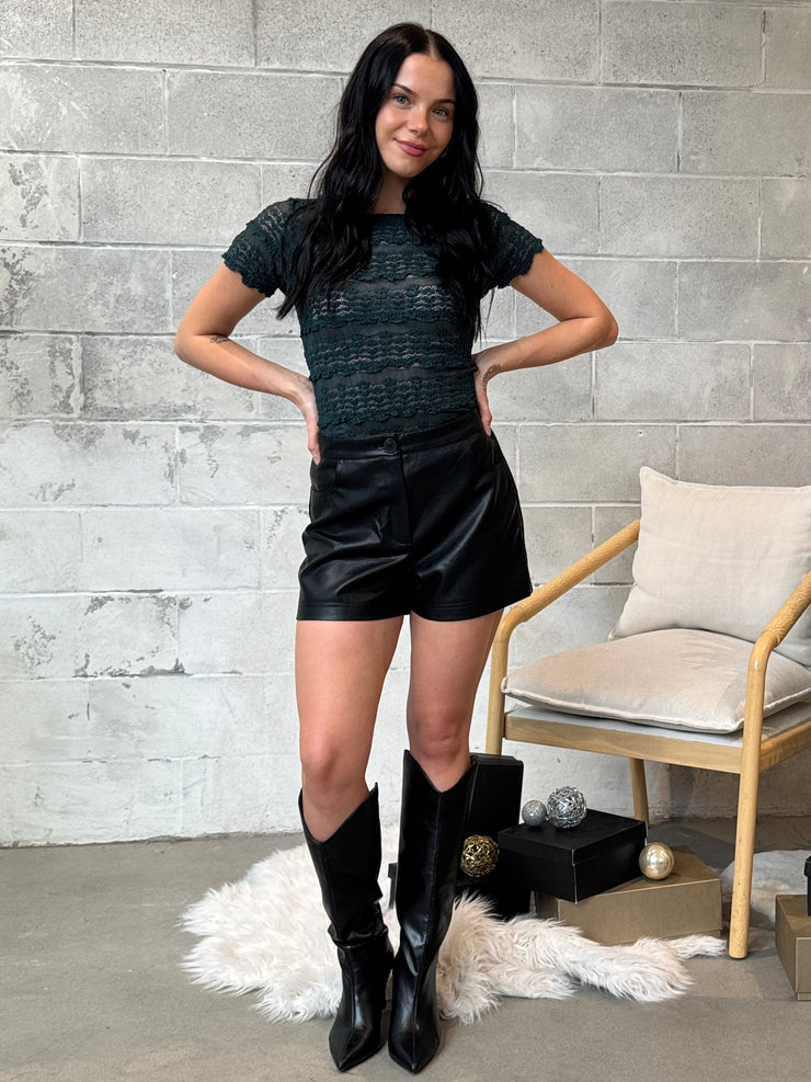 BLACK TAPE Faux Leather Shorts