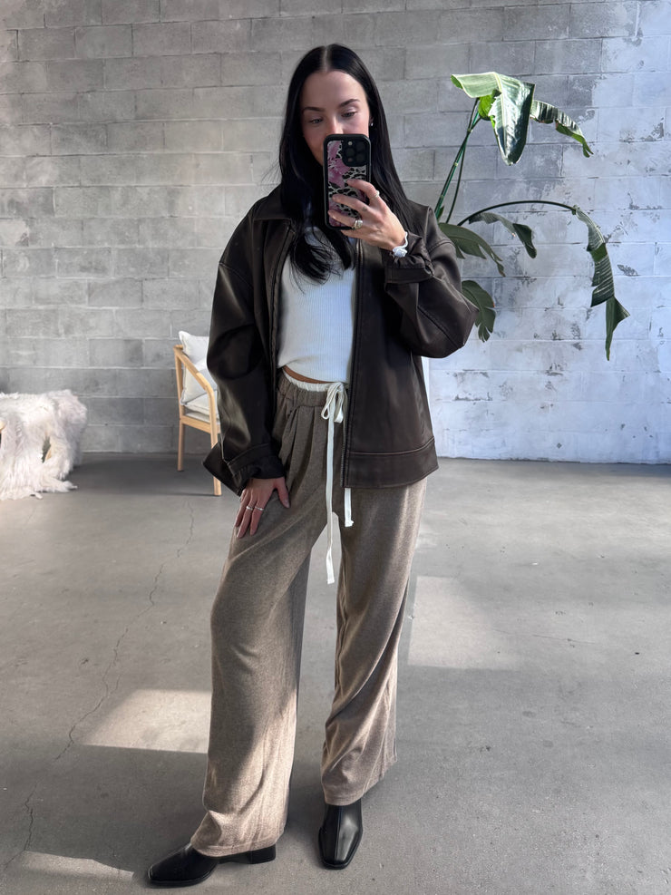C'EST MOI Double Waist Tie Front Pant