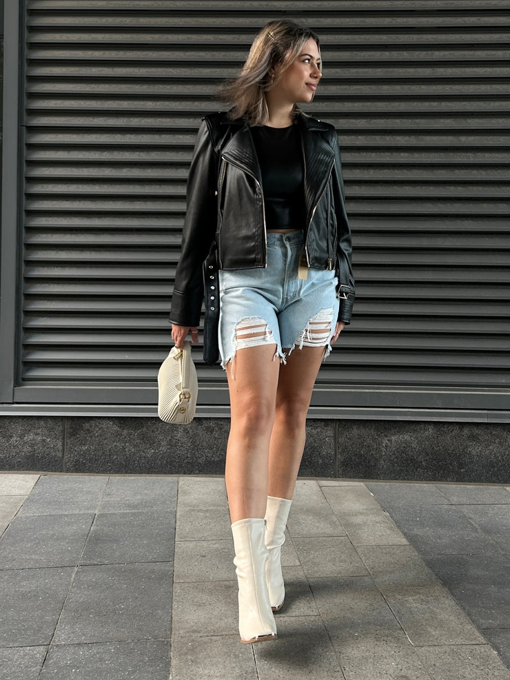 ONLY Hailey Faux Leather Biker Jacket
